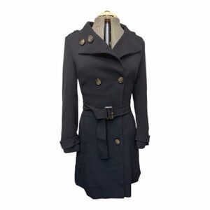 🖤 Next Black Asymmetrical Trench Coat | Size 10 | Belted & Modern